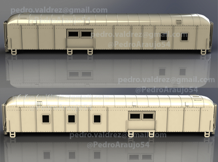 D&amp;RGW RPO Baggage Car NScale 3d printed Sides Layouts