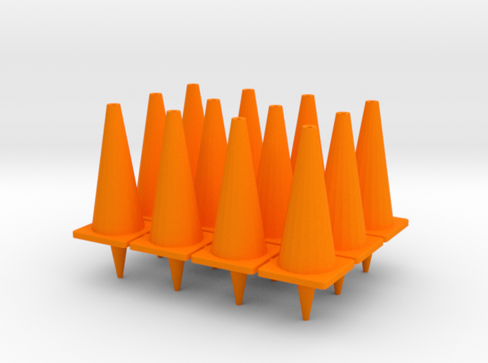 TC2, Traffic Cones, 1" Tall, 12 pcs 3d printed 