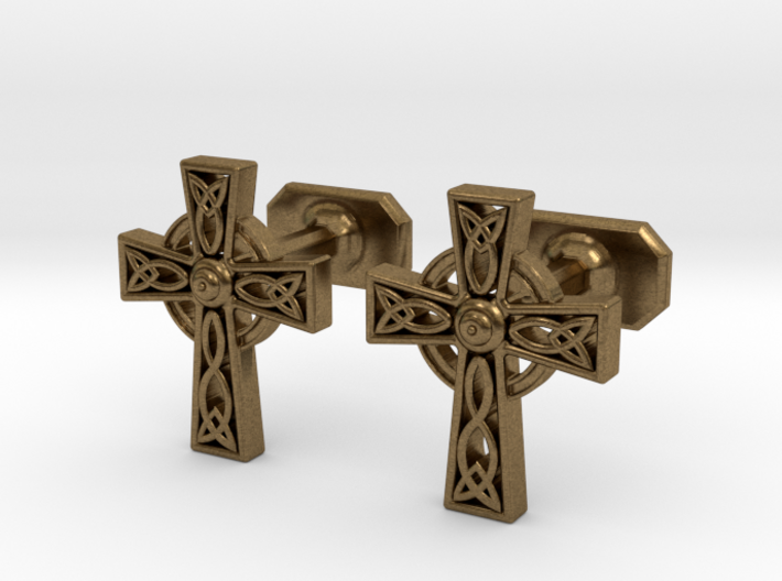 Celtic Cross Cufflinks 3d printed