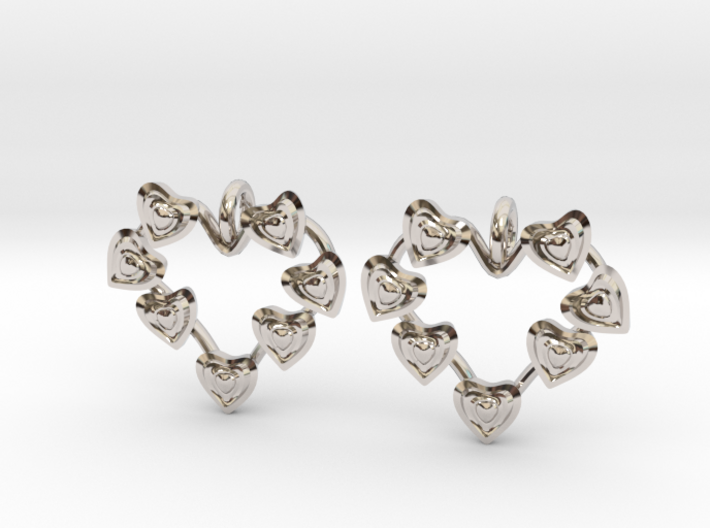 Valentine's hearties earrings 3d printed