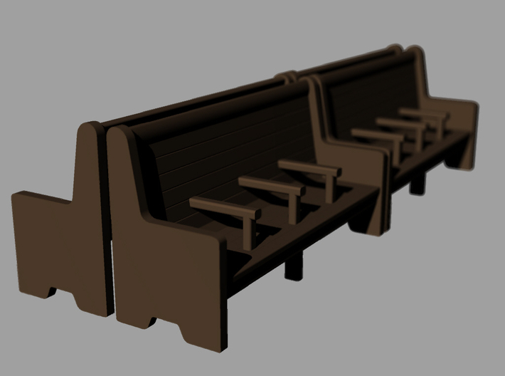 Bench type C - 1:87 scale 4 Pcs set  3d printed 