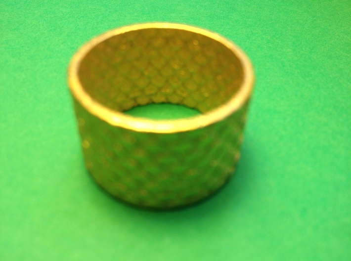 Pine Cone Ring 3d printed Pine cone ring in gold plated steel