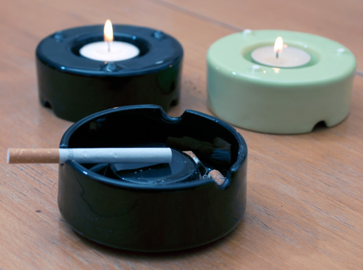 AshTray Candle-Holder 3d printed Printed Ashtray Candelier