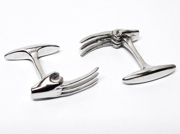 Claws cufflinks 3d printed cufflinks in sterling silver. 