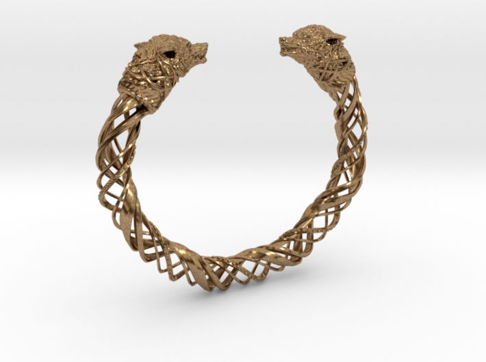 Viking wolf head bracelet size M 3d printed