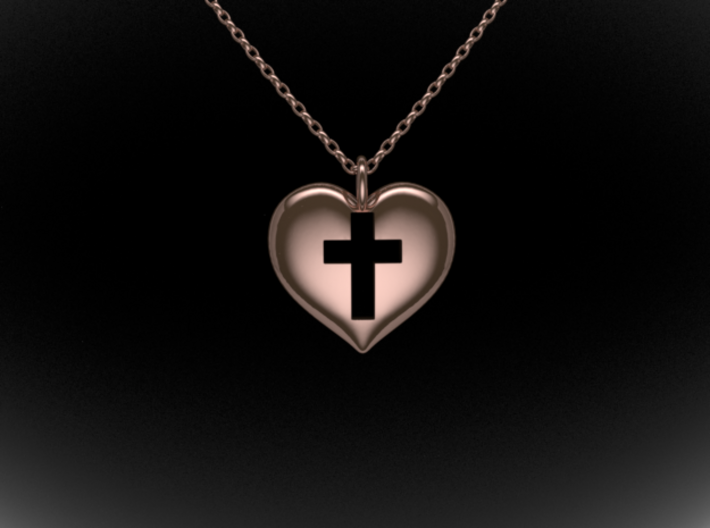 Cross Heart 3d printed 