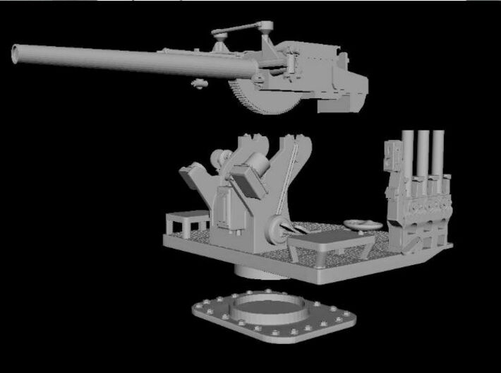 1/96 5 inch 25 (12.7 cm) Deck AA Gun KIT 3d printed 