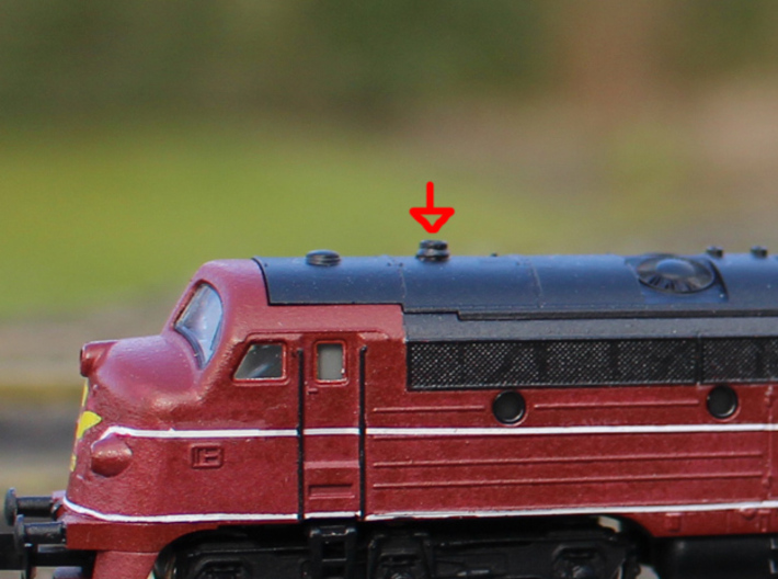 Steam Heater Exhaust for Nohab in N scale 3d printed