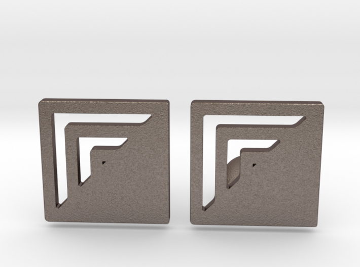 Square Designer Cufflinks 3d printed