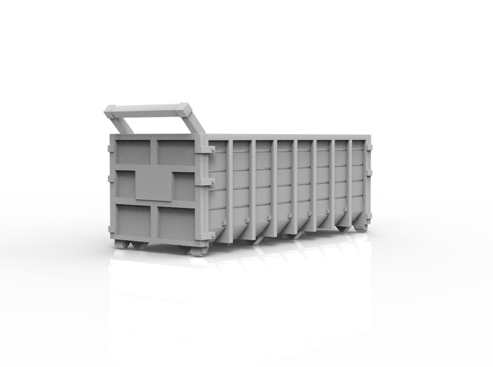 Steel Waste Container 01. HO scale (1:87) 3d printed 