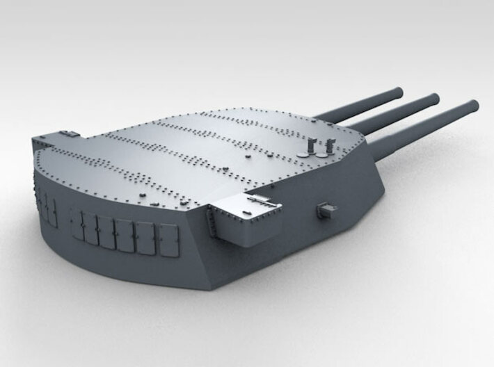 1/600 16"/45 MKI HMS Nelson Turrets 1927 3d printed 3d render showing A Turret detail