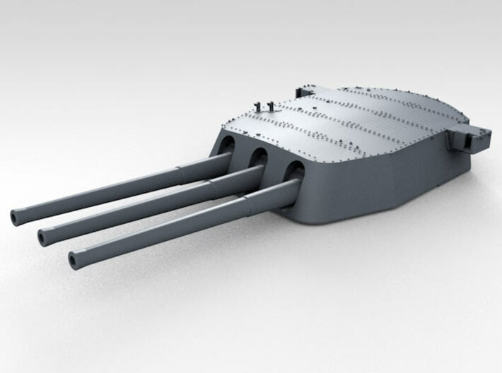 1/600 16"/45 MKI HMS Nelson Turrets 1927 3d printed 3d render showing B Turret detail
