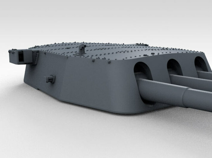 1/600 16"/45 MKI HMS Nelson Turrets 1927 3d printed 3d render showing B Turret detail