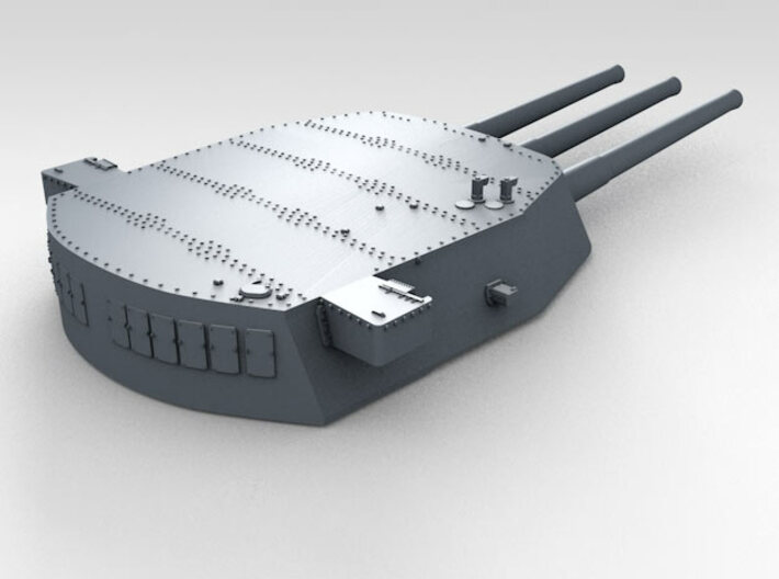 1/200 16"/45 MKI HMS Nelson Turrets Only 1945 3d printed 3d render showing A Turret detail (Barrels NOT included)