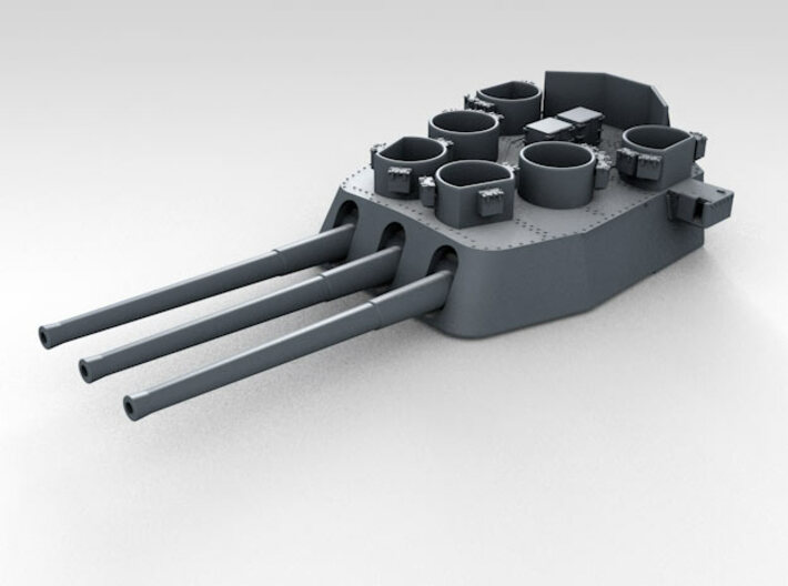 1/200 16"/45 MKI HMS Nelson Turrets Only 1945 3d printed 3d render showing X Turret detail (Barrels NOT included)3d render showing X Turret detail