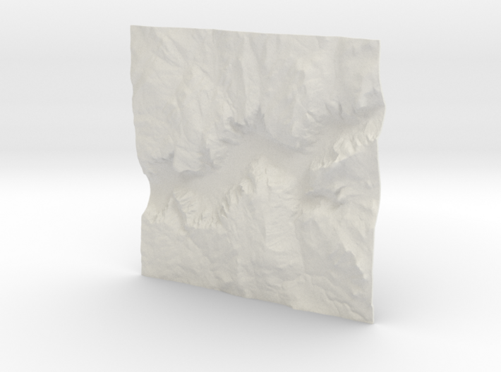 3'' Yosemite Valley Terrain Model, California, USA 3d printed 