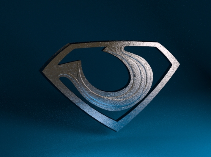 Zod &quot;Man of Steel&quot; Emblem 3d printed Stainless Steel Render