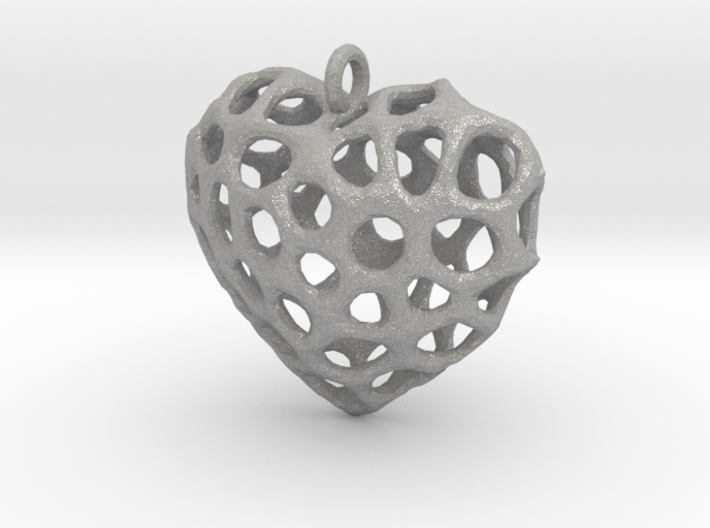 Voronoi Heart Piece Necklace 3d printed