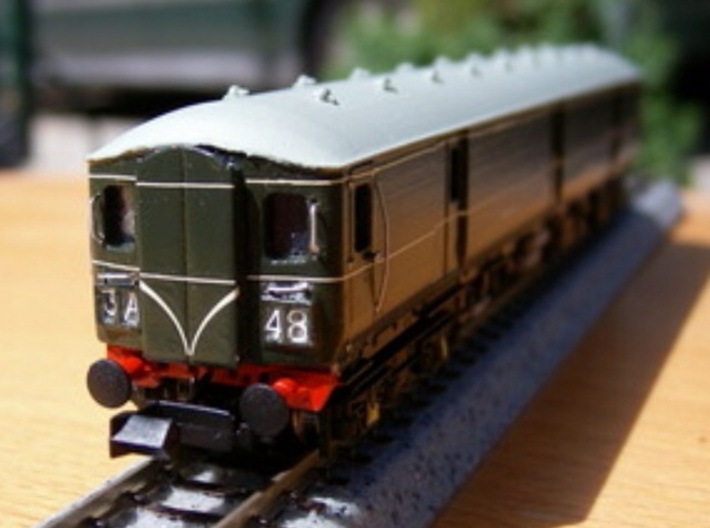 N Scale (1:148) Class 128 Gloucester Parcels Body 3d printed Model of Class 128 in British Railways Green painted by Bryan Howieson
