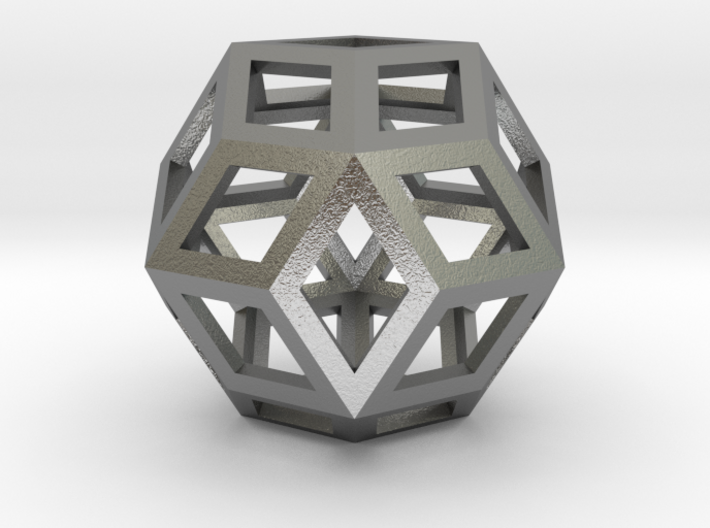 Rhombic Triacontahedron (Precious Metals) .9&quot; 3d printed