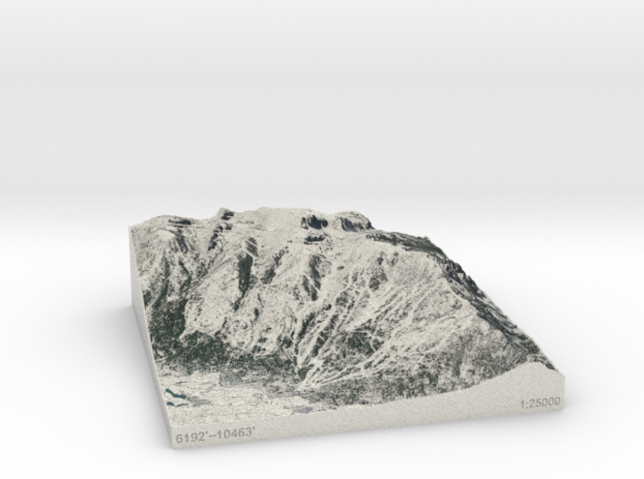 Jackson Hole in Winter, Wyoming, 1:25000 3d printed 