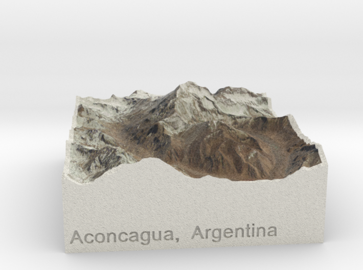 Aconcagua, Argentina, 1:250000 Explorer 3d printed 