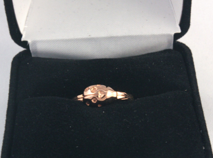 Ladybug Loved Midi Ring 3d printed 14k rose gold ring