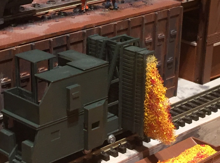 N-scale Door And Guide Car 3d printed Door and guide car on Walthers Coke Ovens. Modeling and photo by bigcamy58