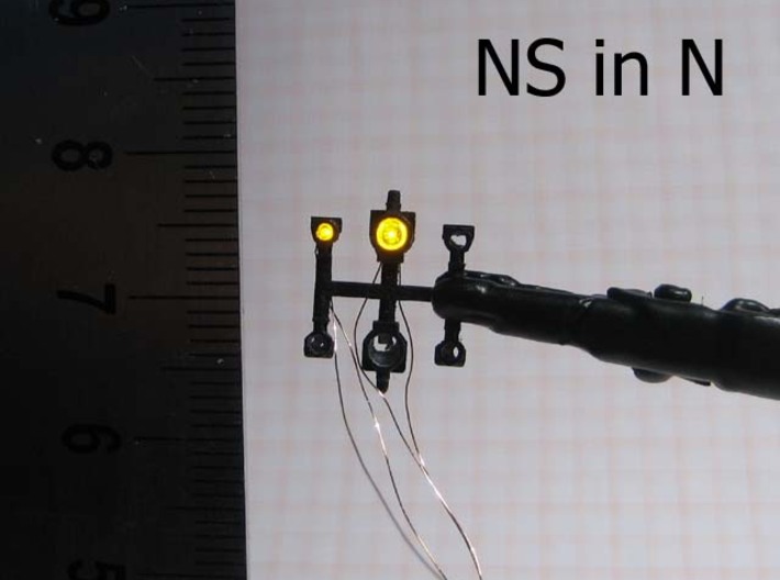 N Seinlampen NS voor SMD LEDs (2 groot + 4 middel) 3d printed 2 lantaarns uitgerust met 0402 SMD LEDs