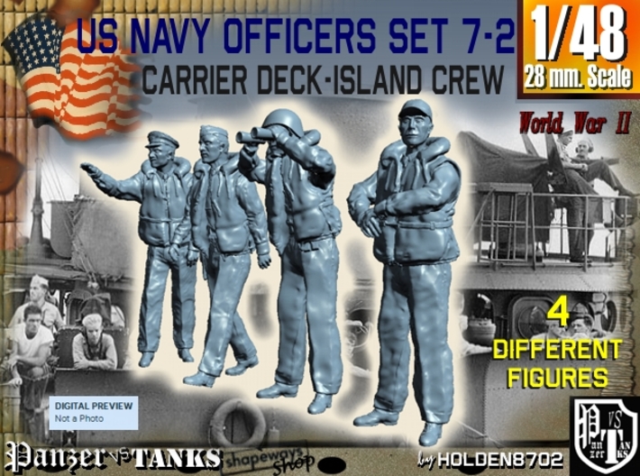 1-48 USN Officers Carrier Island Set7-2 3d printed