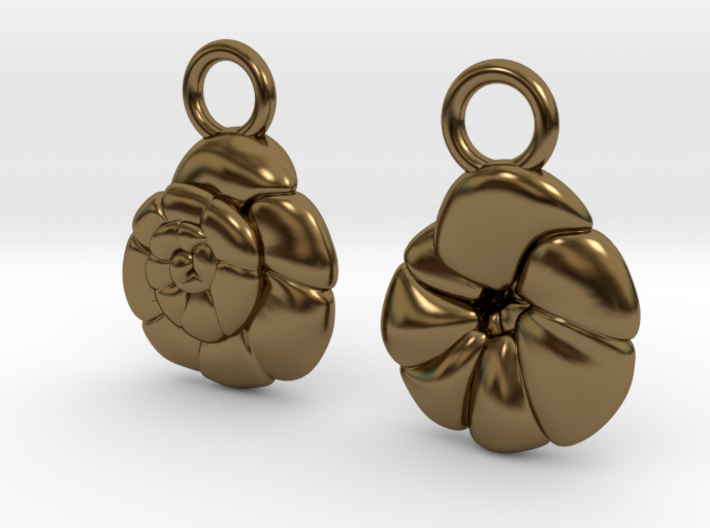 Ammonia tepida Earrings - Science Jewelry 3d printed