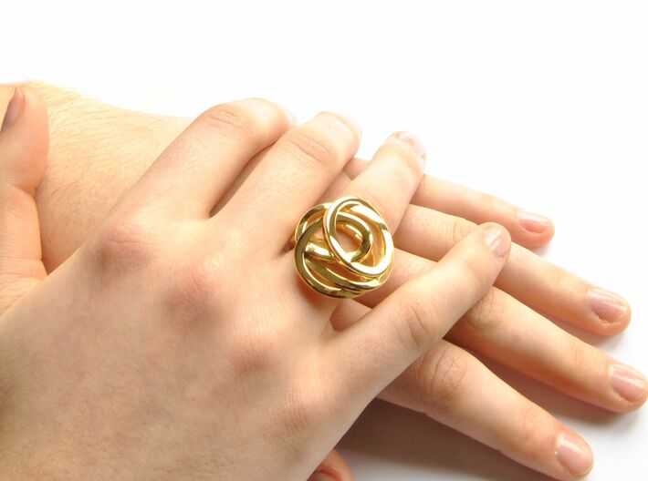 Love is in the Air Ring 3d printed Elegant Knot Ring Gold