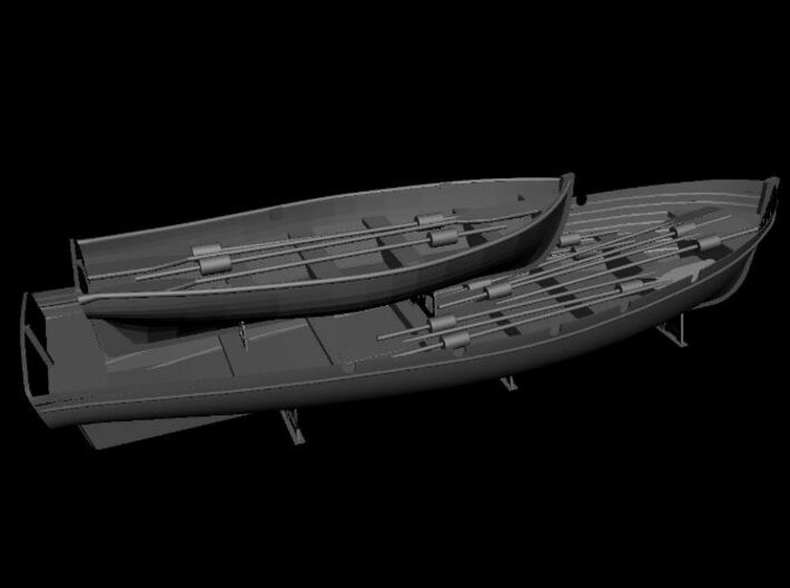 1/96 DKM 8m & 6m Long Boats Set 3d printed 