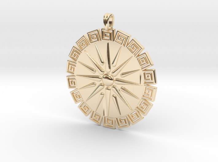 Vergina Sun Pendant Jewelry Symbol 3d printed
