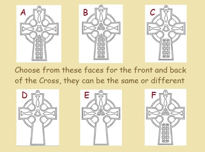 CCA Cross Collection - Model DE 3d printed Choose face design for each side of Cross