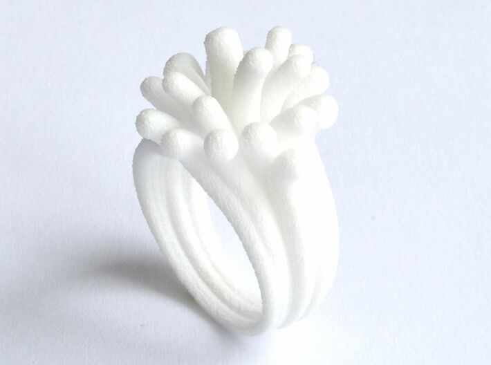 Water and Fire Ring  3d printed Water Drops White Color Ring
