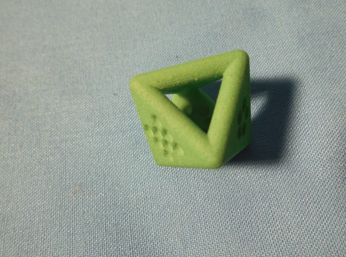 Unusual D8 (not twisted) 3d printed