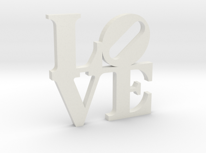 LOVE Sculpture 75mm Flat Wall 3d printed