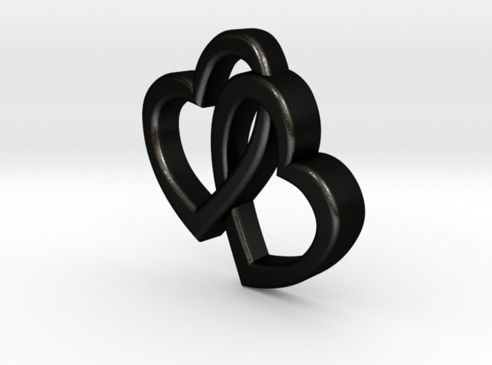 One Love Pendant 3d printed Black Pendant Heart
