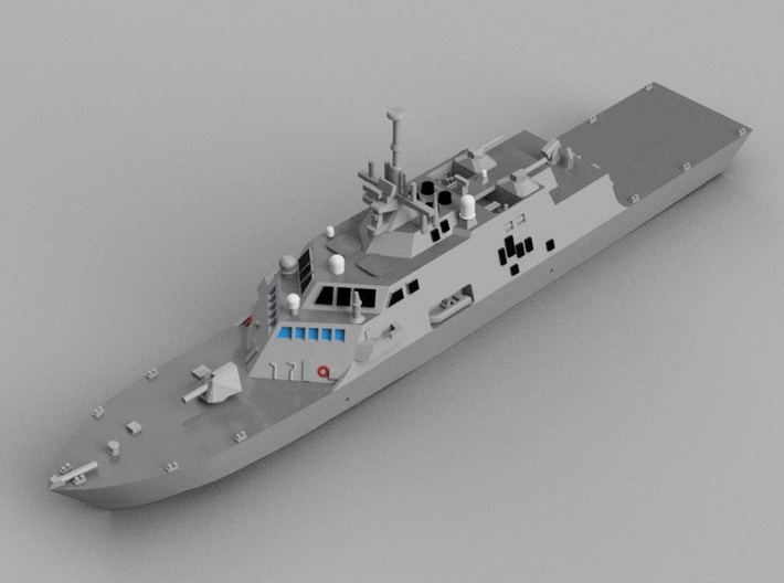1/2000 USS Freedom 3d printed Computer software render.The actual model is not full color.