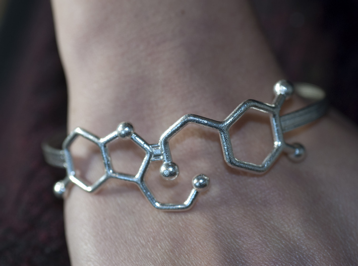 Serotonin Dopamine Bracelet Embossed 70mm 3d printed