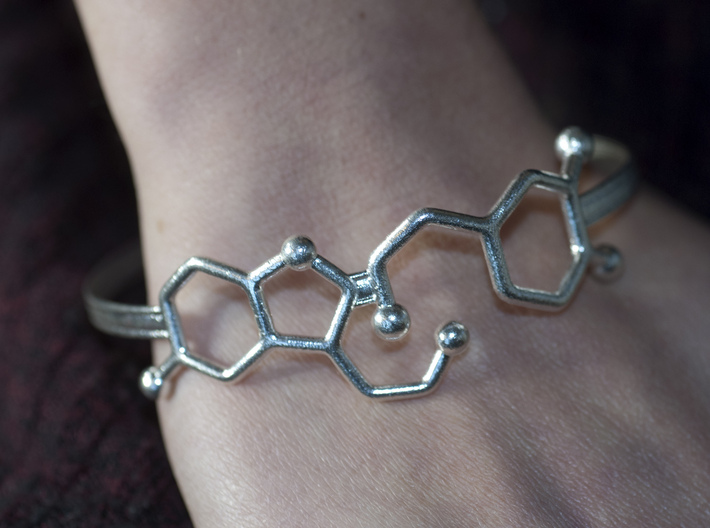 Serotonin Dopamine Bracelet Embossed 70mm 3d printed 