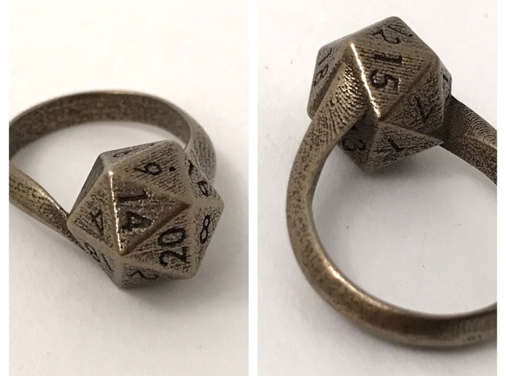 D20 Ring 3d printed Stainless Steel