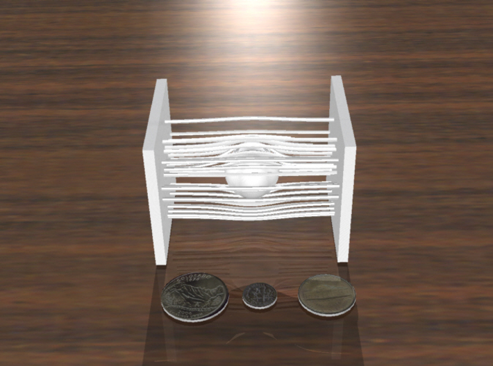 Fluid Flow over Sphere 3d printed White Strong &amp; Flexible. Coins not included :) This is a rendering.