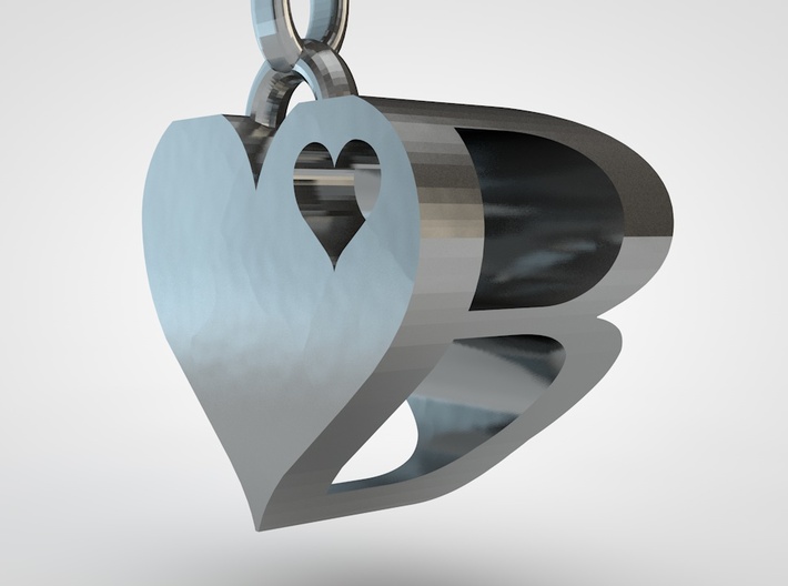 Heart Pendant Letter 3d printed heart pendant