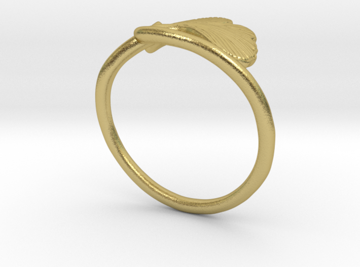 Ginkgo Leaf ring 3d printed