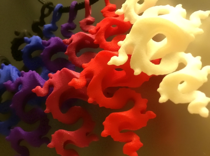 Dragon Pendant 6cm - plastic 3d printed WSF polished  + colors