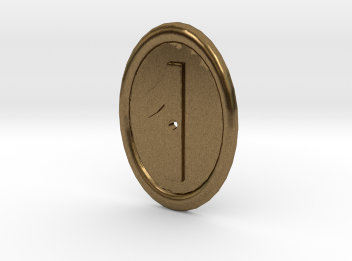 Oval Imitation Whistle-hole Number 1 Button 3d printed
