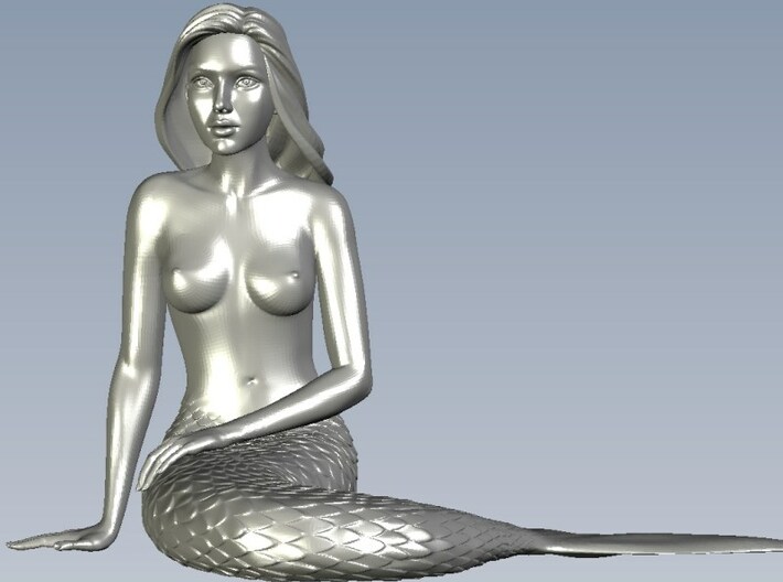 1/72 scale mermaid laying on beach figure 3d printed 