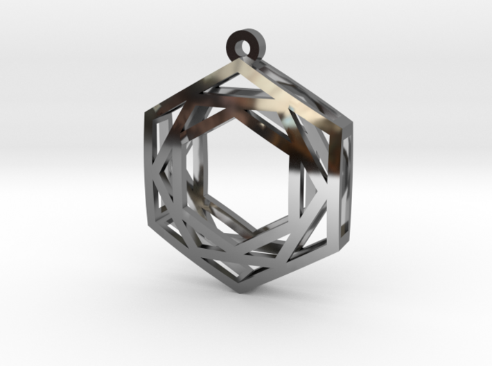 Nested Hexagon Earings 3d printed